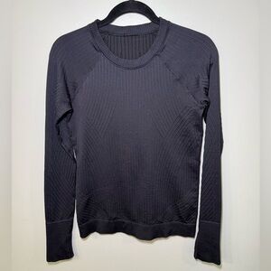 Lululemon Black Ribbed Knit Sweater